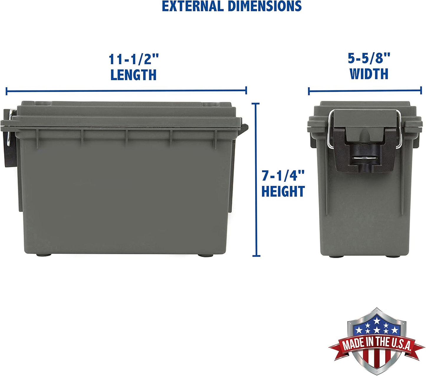 Sheffield Ammo Storage Box - Stackable .30 Cal Field Boxes | Water & Dust Resistant, Lockable, Green (Pack of 6)
