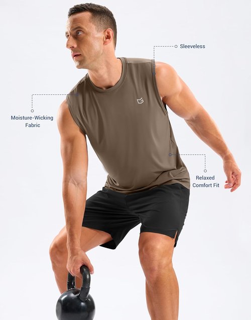 G Gradual Men's Workout Tank Top - Moisture-Wicking Muscle Shirt for Gym & Summer Casual Wear