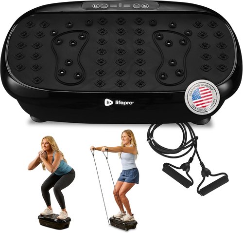 Lifepro HexaPlate Lite Vibration Plate - Magnetic Acupoint Full Body Exercise Machine for Toning & Recovery