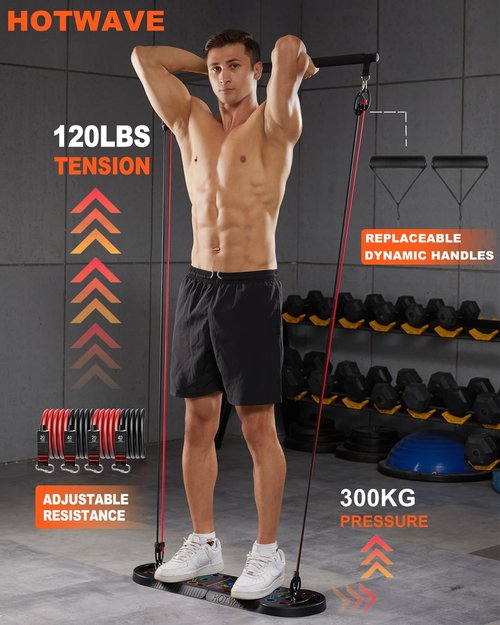 HOTWAVE Push Up Board - Portable 20-in-1 Fitness Equipment for Home Gym | Strength Training for All
