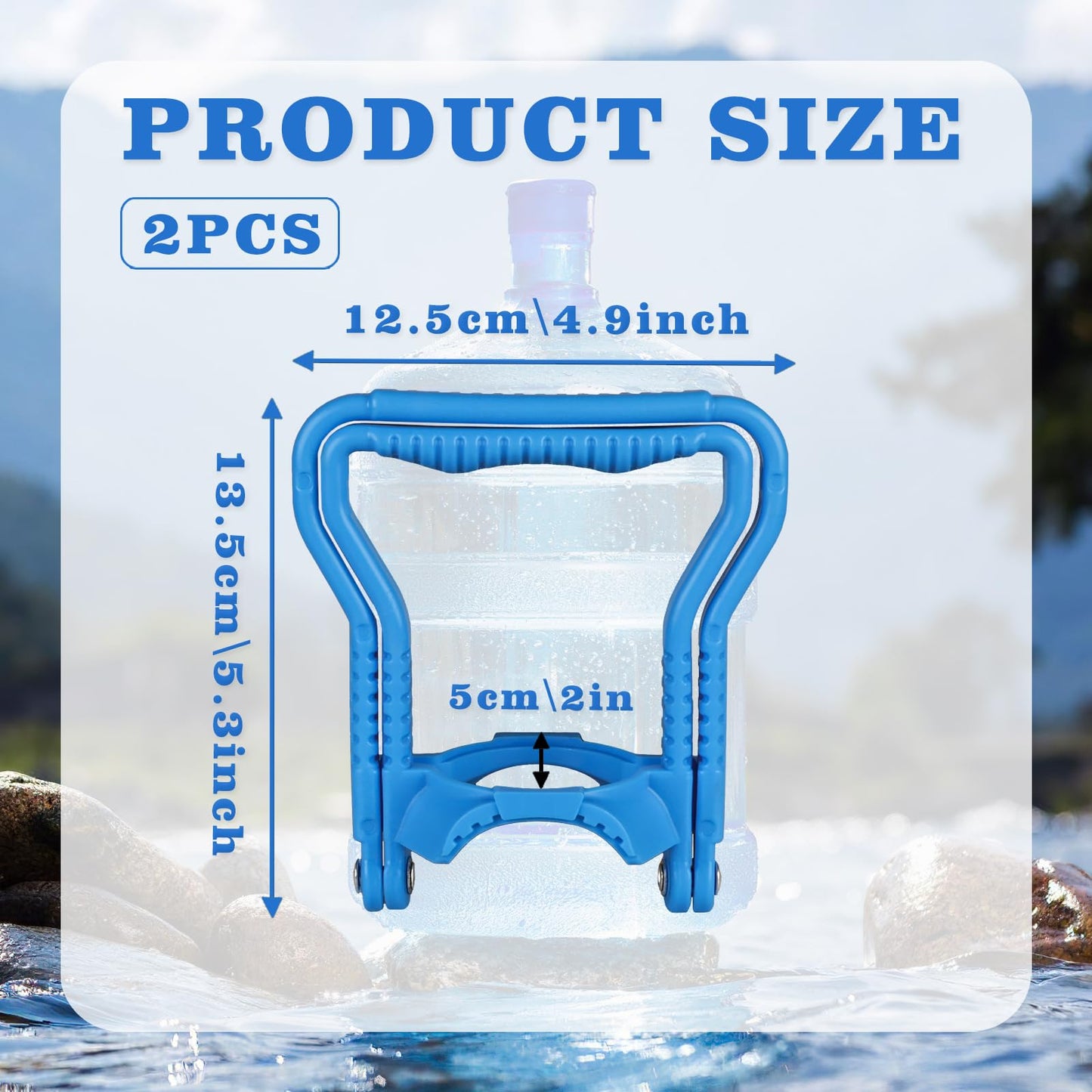 Deftomo 2 Pack 5 Gallon Water Bottle Handle, Ergonomic Non-Slip Heavy Duty Water Jug Carrier Handle