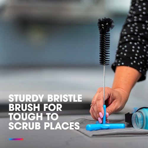 HydraPak Flask Cleaning Kit - Bristle Brush and Drying Stand - BPA & PVC Free - Cleans Water Bottles, SoftFlasks, Coffee Mugs and More