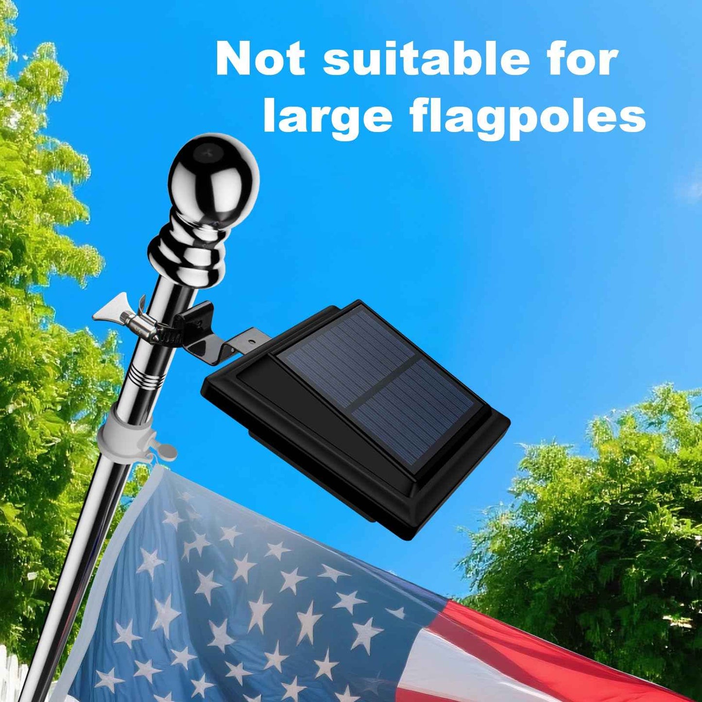 SLPQPSPL Flag Pole Light Solar Powered Warm 3000k, Flagpole Solar Light for 5ft 6ft Flagpoles Work 12+ Hours Solar Flag Pole Lights Outdoor Waterproof LED Dusk to Dawn American Flag Lights (Black)