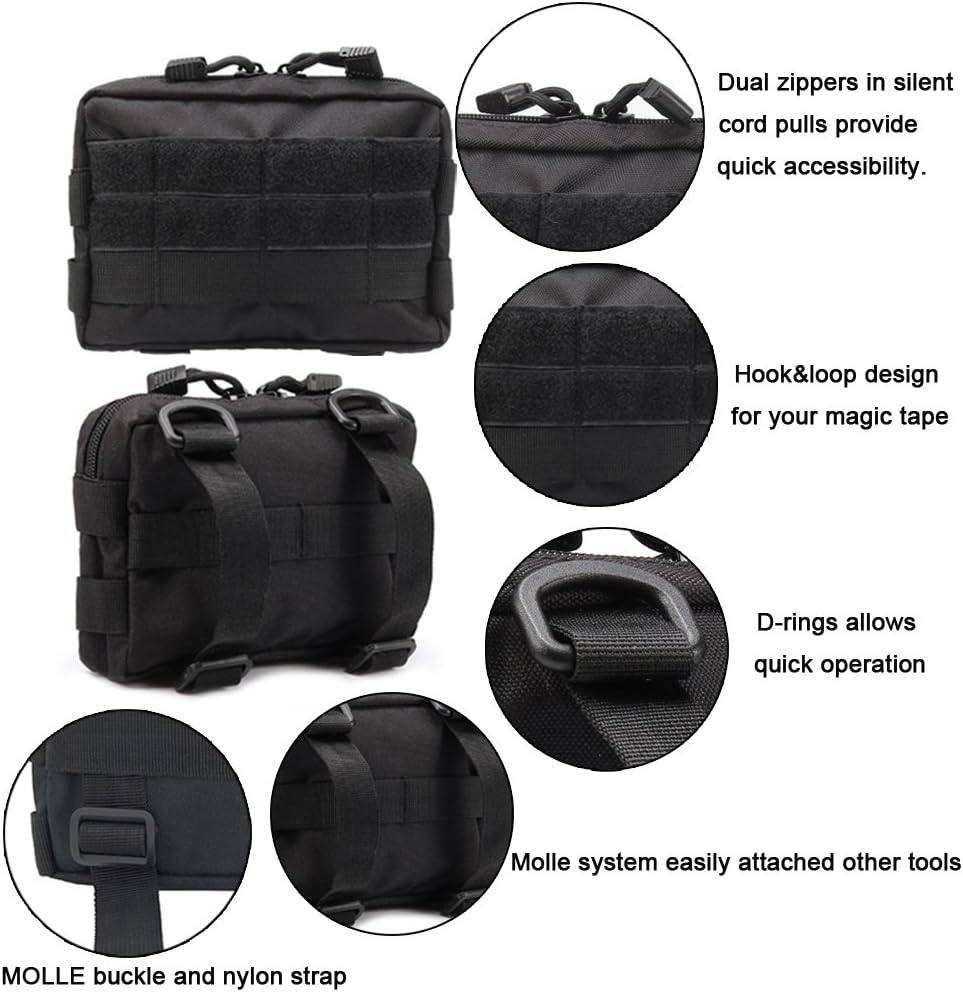 MOLLE Pouches - Tactical Water-Resistant Utility Gear | 2-Pack Compact EDC Pouches