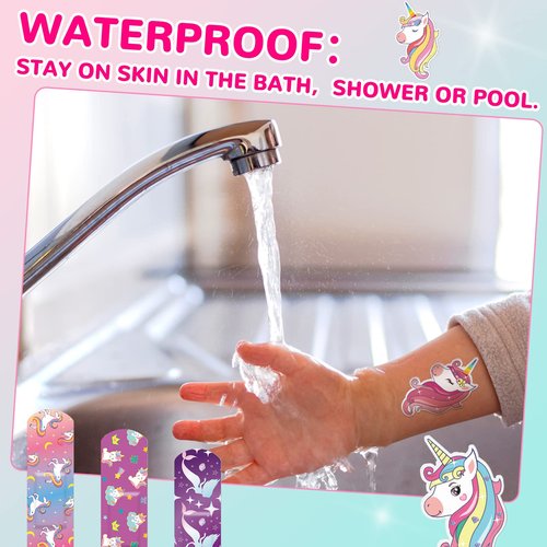 Panelee 150 Pcs 20 Styles Kids Unicorn Bandages Bulk Cartoon Bandages for Girls Waterproof Breathable Variety Patterns Comfortable Flexible Protection Care for Girls Boys