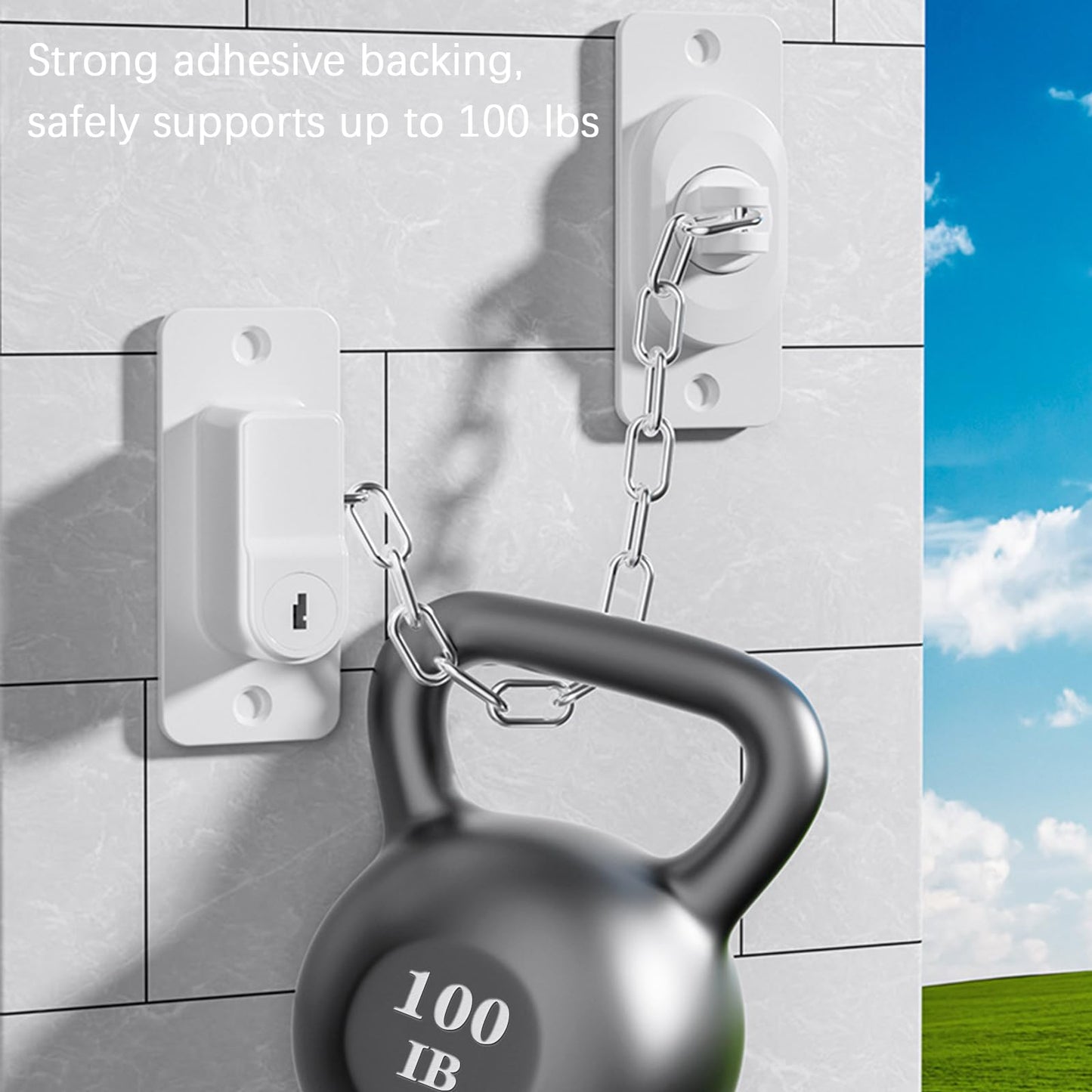 KIZZHISI Child Proof Door Lock (2 Pack), Door Locks for Kids safety & Cat Door Latch, for Fridge Lock, Cabinet Locks, Window Locks and Baby Proofing, Strong non-marking Adhesive No Drilling (Black)