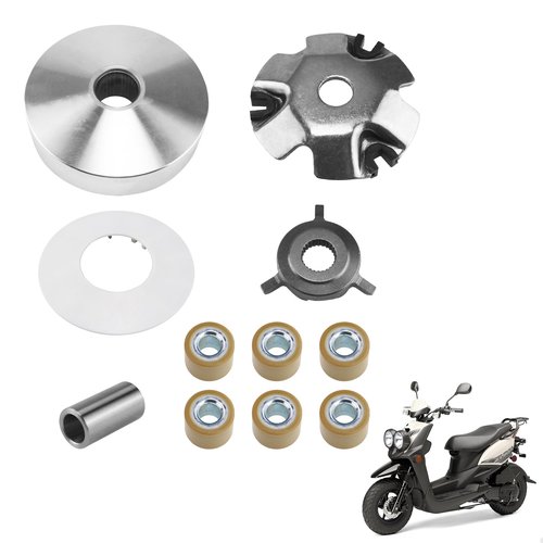 Racing Scooter Variator 49cc Scooter Variator Assembly with 6.5g Roller Front Clutch Drive Pulley for GY6 50cc 60cc 80cc 100cc 139QMA 139QMB Jonway Scooter Moped Scooter ATV