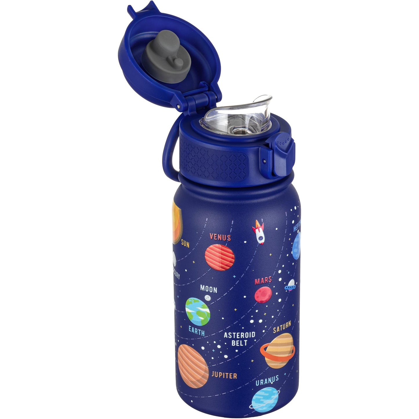 GOPPUS Kids Insulated Water Bottle 12oz, Leakproof Stainless Steel Thermos, BPA Free Double Wall Vacuum Insulated Bottle for School, Travel, Sports & Outdoor Activities, Boys Girls