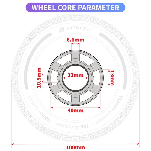 All-Terrain Longboard Wheels 100mm Electric Skateboard Wheels 78A high Rebound Urethane Wheels