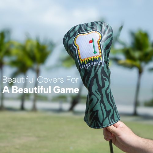 Golf Club Covers Funny Toast Premium Embroidery Driver Headcovers Fariway Wood Head Cover Hybrid Covers Leahter Golf Headcovers for Most Brand (for Hybrid)