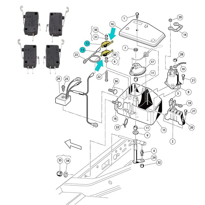 DRIVE UP 4 Pack Micro Switch 2 and 3 Prong Fit Club Car DS & Precedent Car Golf OEM 1014807 1014808