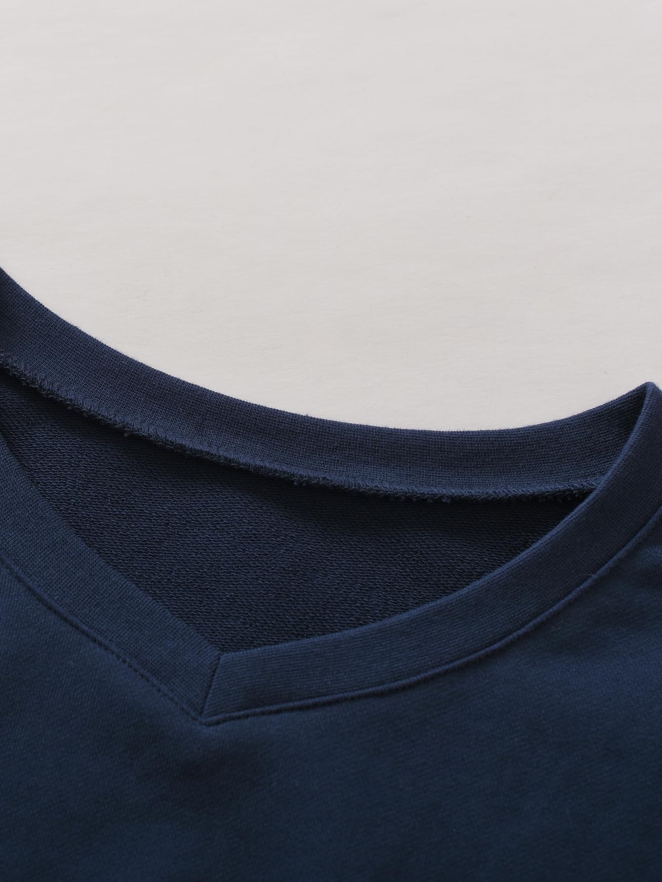 Weintee Women's Petite Cotton Sweatshirts for 5 FT Short M Navy