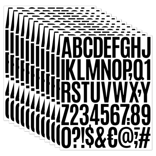 1000 Pcs Waterproof 2" Vinyl Alphabet & Number Stickers - Self-Adhesive for Mailboxes, Windows, Doors, Signs, Vehicles & More, Black