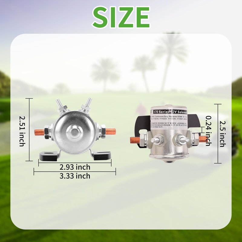 10L0L Golf Cart 12V Solenoid Assembly for EZGO Marathon (1979-1994), Cushman, Jacobsen Gas Golf Cart, 4 Terminal Continuous Duty OEM 16542G1, 16542-G1, 889673, 70-111224, 3635820