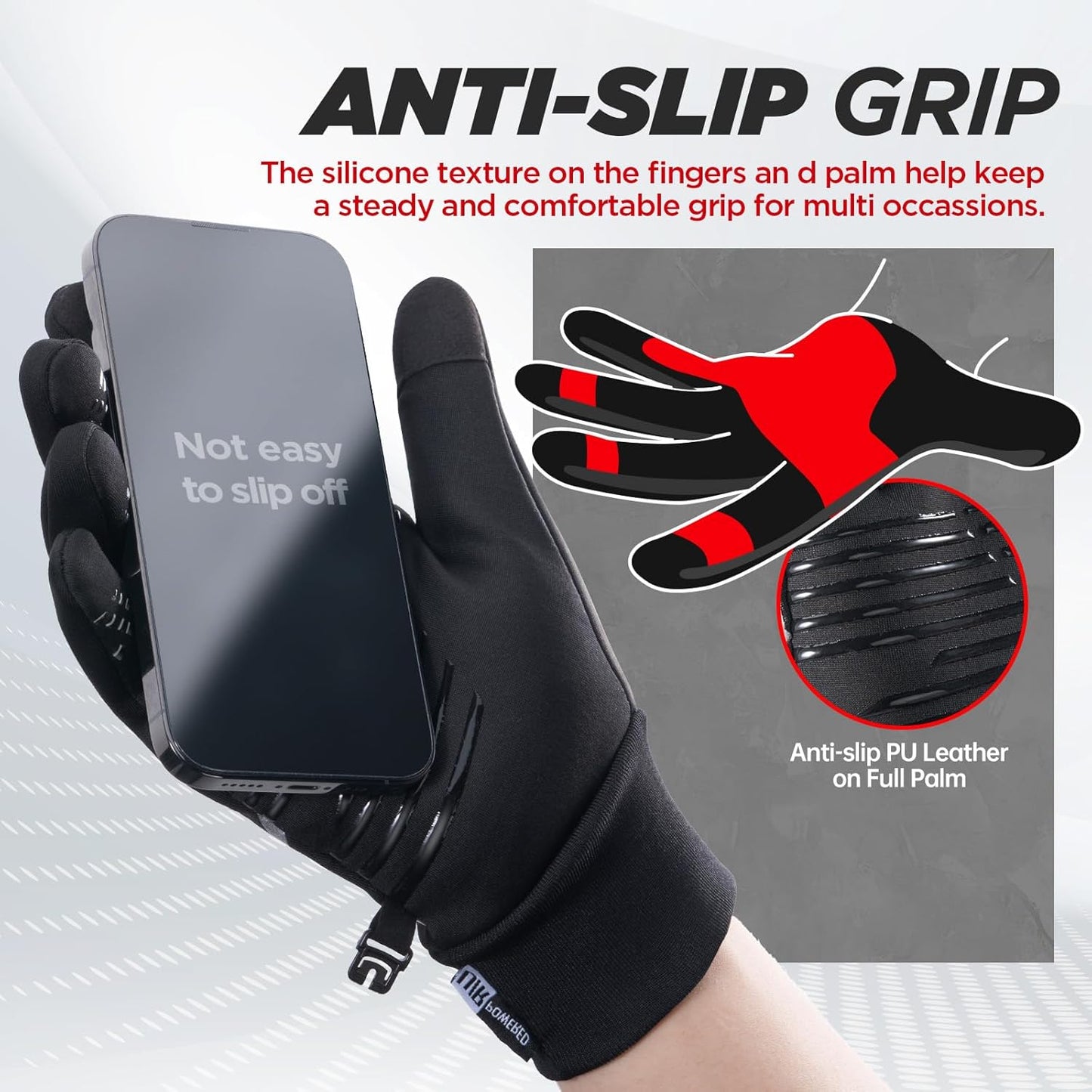 RUIXUE Winter Gloves - Warm Thermal Touchscreen, Windproof & Non-Slip for Men & Women