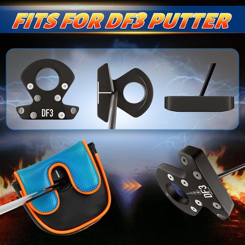 LZFAN Golf Club Head Cover Golf Head Cover Driver Headcover Fairway Hybrid Blade Mallet DF3 Putter Cover