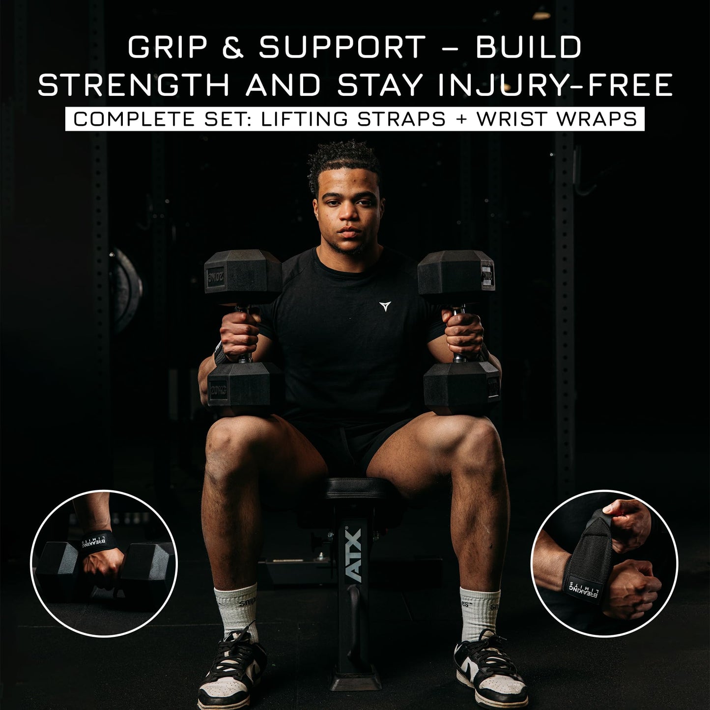 Breaking Limits Lifting Straps & Wrist Wraps for Weightlifting Men & Women