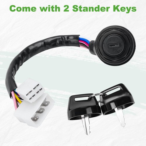 10L0L Ignition Switch Key for Yamaha G1 Gas 2 Cycle Golf Cart - Key Switch with Wire Harness Replace OEM Part J17-82508-20