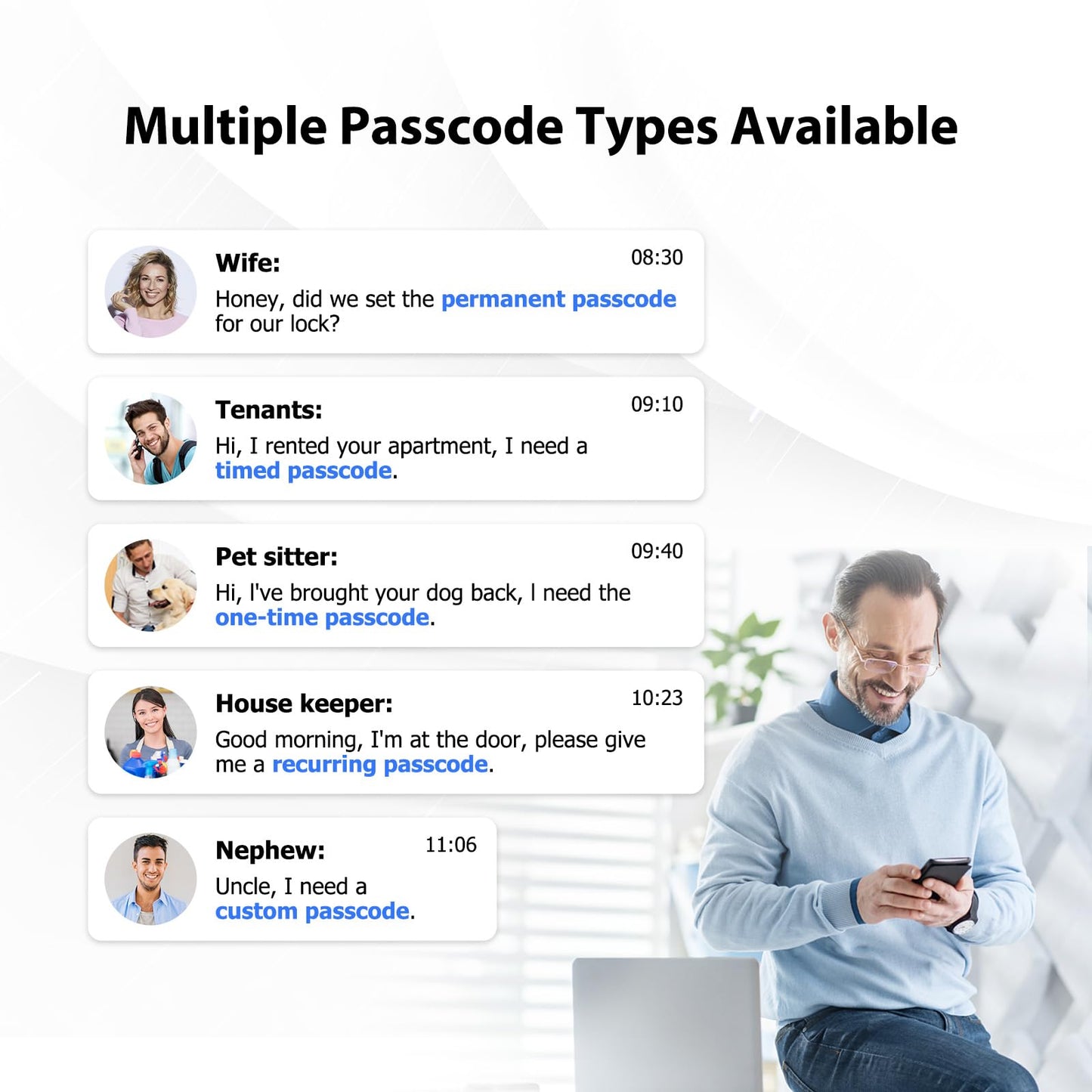 CATCHFACE Smart Fingerprint Lock - Keyless Entry Door Lock with Reversible Handle - Silver