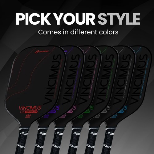 GATORSTRIKE Vincimus Air Controller T600 Pickleball Paddle, T600 Carbon Fiber Pickleball Paddle with Enhance PP Honeycomb 16mm Core, 8.1oz with GatorGrit Face (Grey)