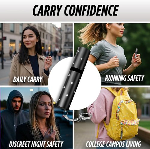 Guard Dog Security Electra Mini Lipstick Stun Gun - Discreet Self Defense Keychain with Flashlight