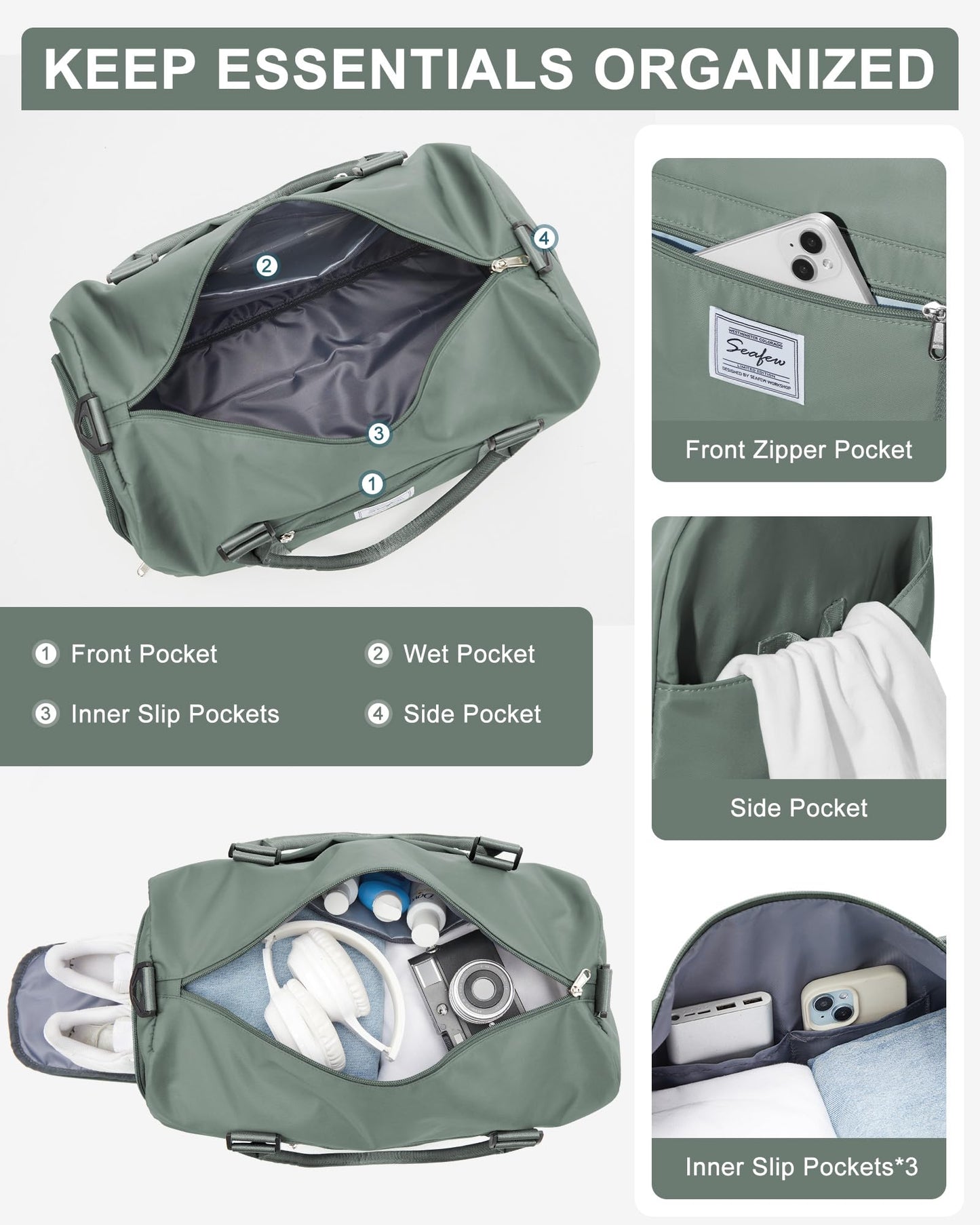 Gym Bag Womens Mens with Shoes Compartment and Wet Pocket Travel Duffel Bag for Women for Plane Sport Gym Tote Bags with Toiletry Bags Waterproof Weekend Overnight Carry on Bag Hospital Holdalls