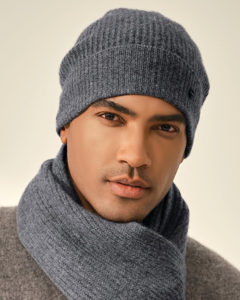 KVSS 100% Pure Cashmere Beanie for Women & Men Cuff Knit Winter Hat | Luxury from Inner Mongolia