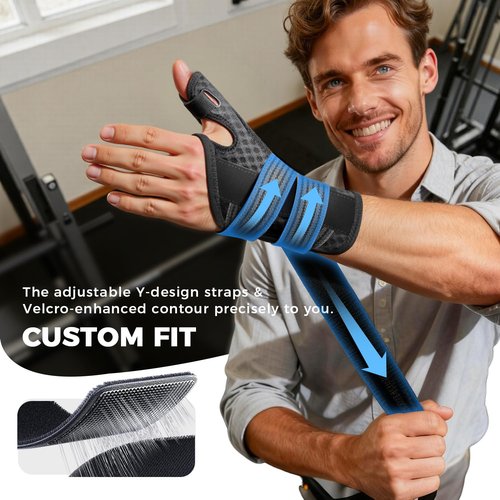 Ultra Breathable Thumb Brace for Right & Left Hand, [Upgraded Medical-Grade] Thumb Spica Splint for Trigger Thumb, Adjustable Thumb Support for Arthritis, De Quervains Tenosynovitis, Pain Relief, Tendonitis, Sprains