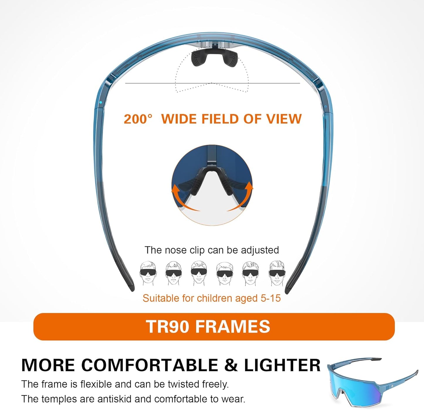 Suoso Cycling Sports Sunglasses - UV400 Protection for Men | Perfect for Biking, Running, and Baseball