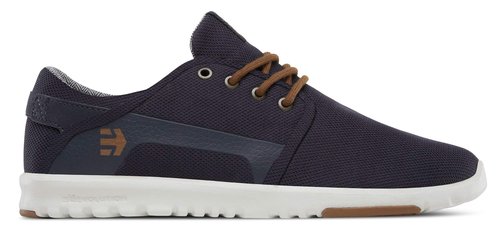Etnies Scout – Ultra-Light Lifestyle, Reinforced Design, Cushioned Feel, Everyday Comfort, Vegan - Navy/Gold - 8.5