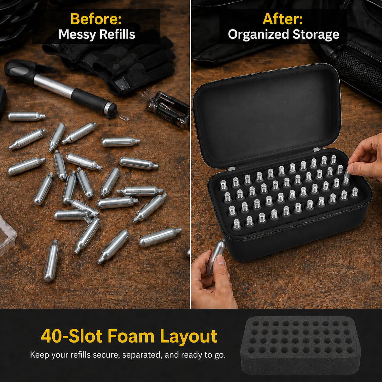 ALKOO CO2 N2O Cartridge Organizer Case for 8g/12g Refills, Hard Case Only