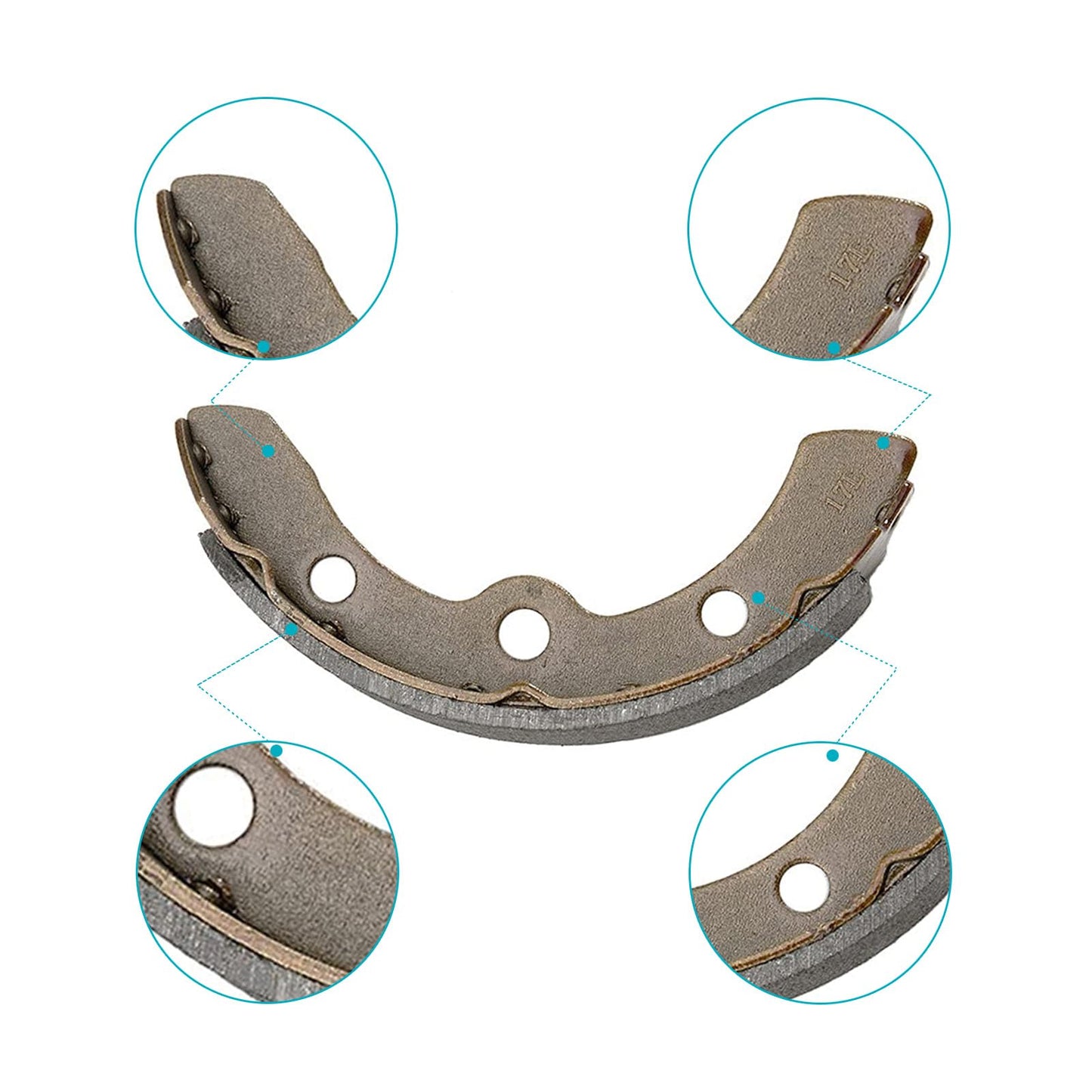 DoonMi Golf Cart Replacement Brake Shoes Set for ClubCar Black OEM#1018232-01……