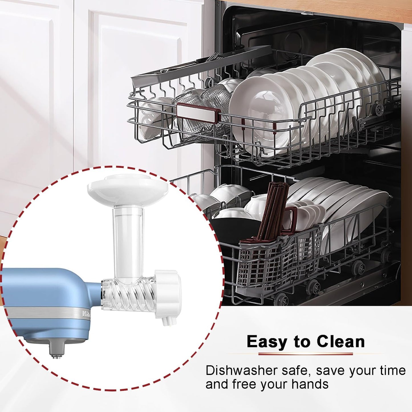 Ice Cream Maker Attachment for KitchenAid Mixer - 2 Quart Bowl for Yogurt, Sorbet & Gelato
