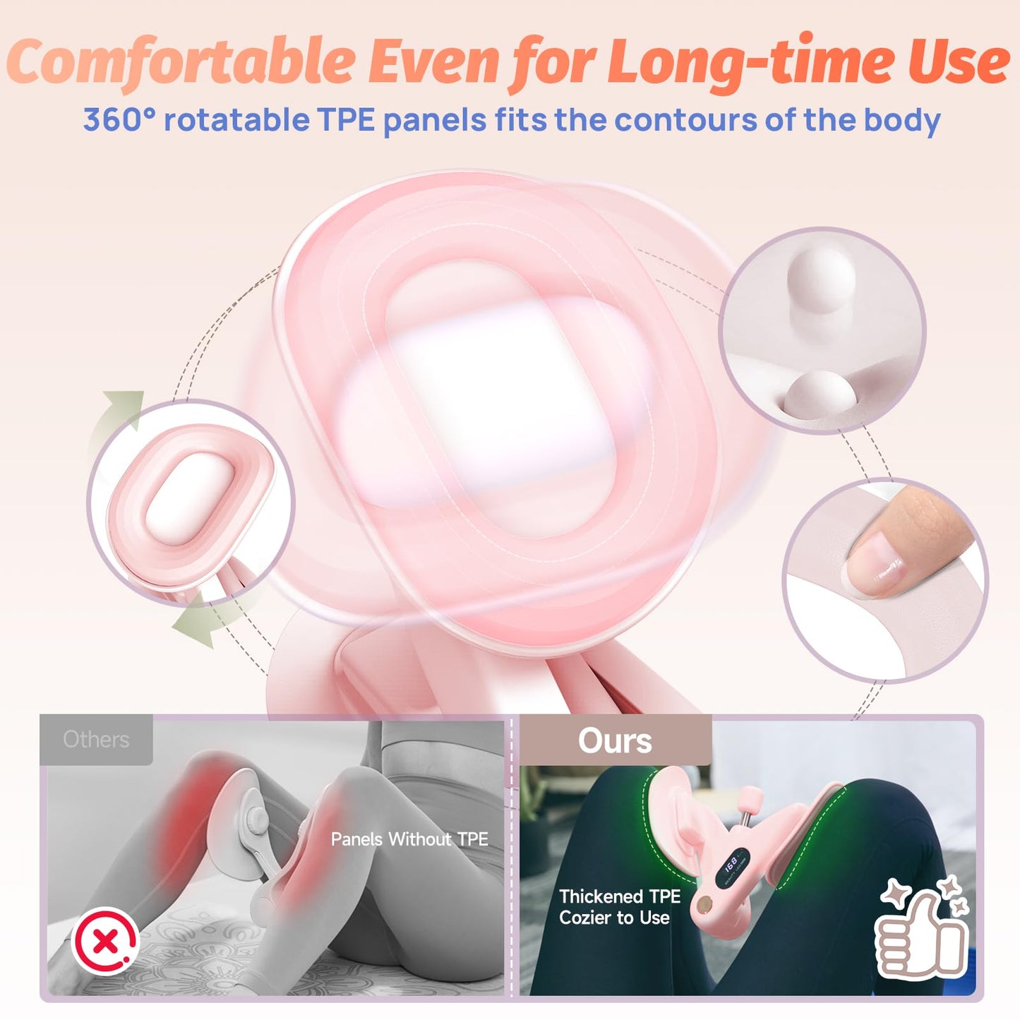 VANiGO Thigh Exerciser, Pelvic Floor Muscle Trainer, Inner Thigh Kegel Exercise Workout Equipment for Women and Men, Home Fitness Strengthen Machine for HIPS, Butt, Legs