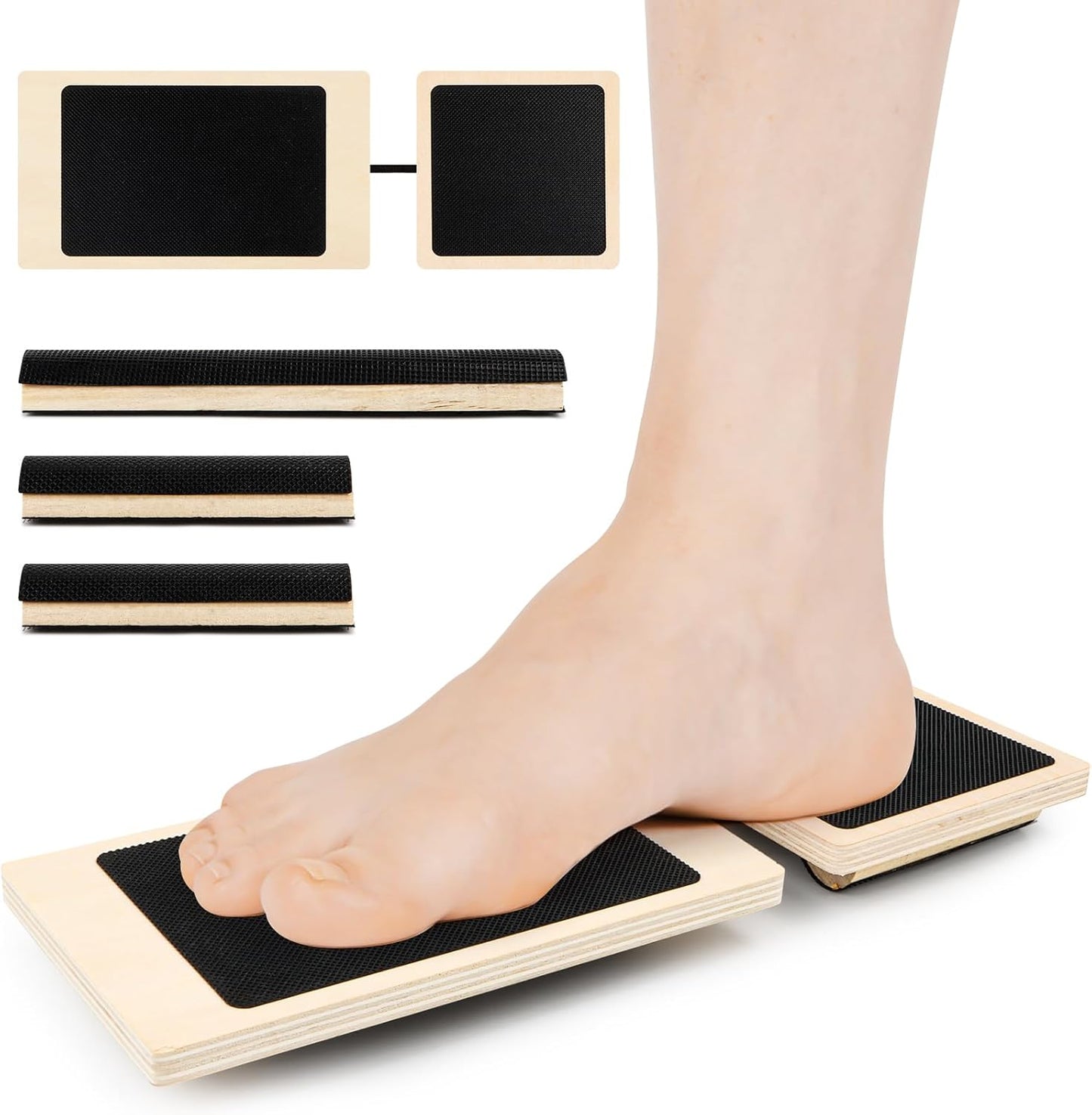 Skiennix Ankle Strengthener | Non-Slip Wood Balance Board for Sprained Ankle & Plantar Fasciitis Relief