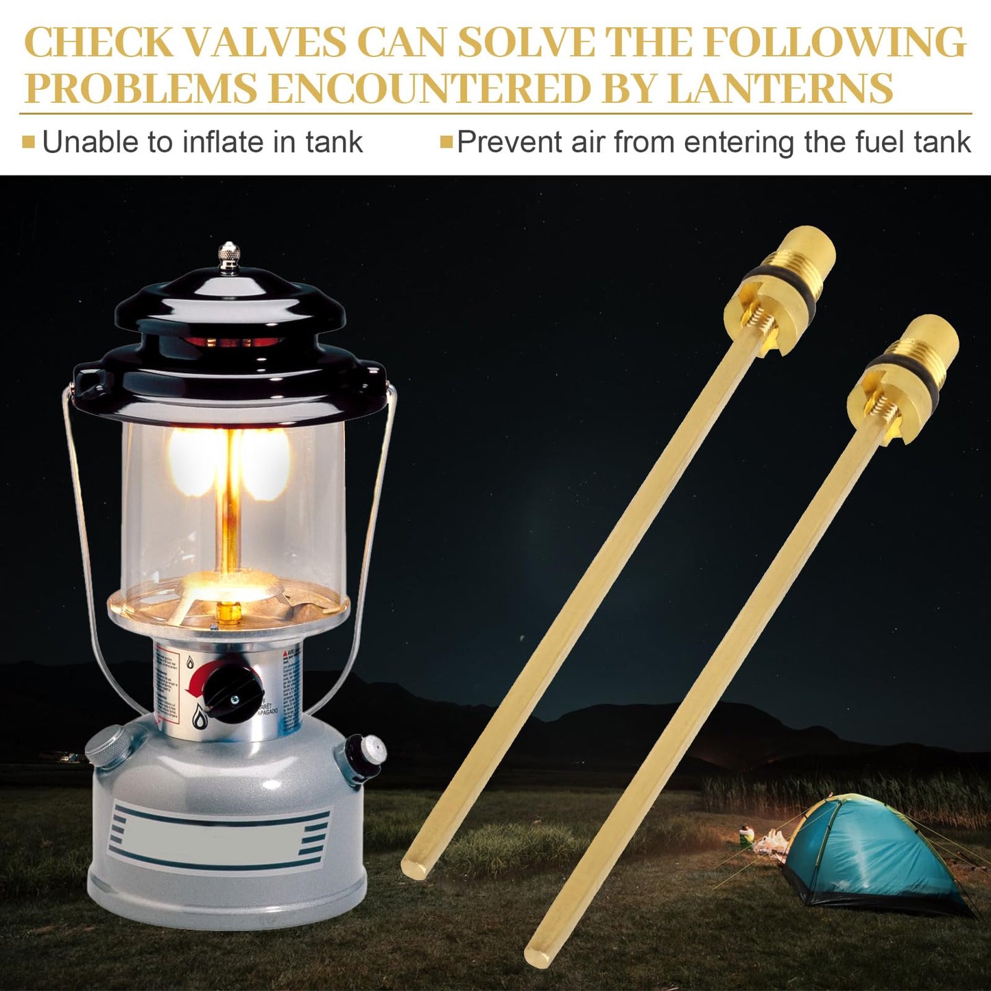 Check Valve and Air Stem Assembly Compatible with Coleman Stove Valve Parts for Fuel Lantern for Fuel Lantern or Stove - 2 Pcs