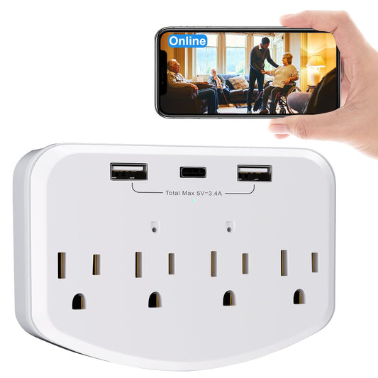 Kestanlora 1080P Wireless Cameras Mini Small Security Wall Outlet WiFi Camera Indoor Camera for Home Security【Upgraded】