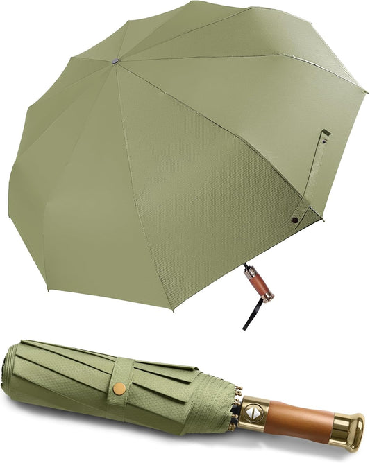 Rain Cats Large 45-Inch Windproof Umbrella - Compact, Automatic Folding Design with Strong Fiberglass Ribs