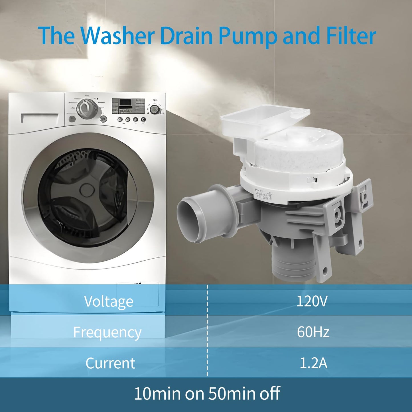 WT7400CW WT7300CW WT7405CW Washer Drain Pump Fit for Lg WT6105CW WT7300CV WT7305CV WT7400CV WT7155CW WT7005CW WT7900HBA WT7900HBA WT7405CV WT7800CW Washing Machine