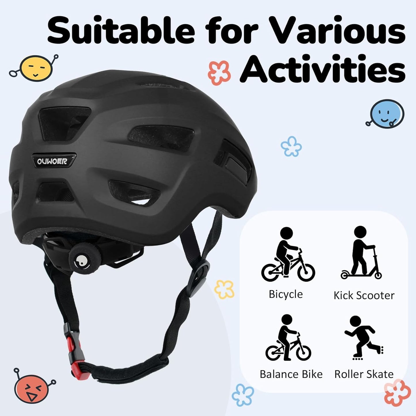 Skiennix Toddler Bike Helmet - Adjustable Multi-Sport Design for Ages 2-10 | Two Sizes Available