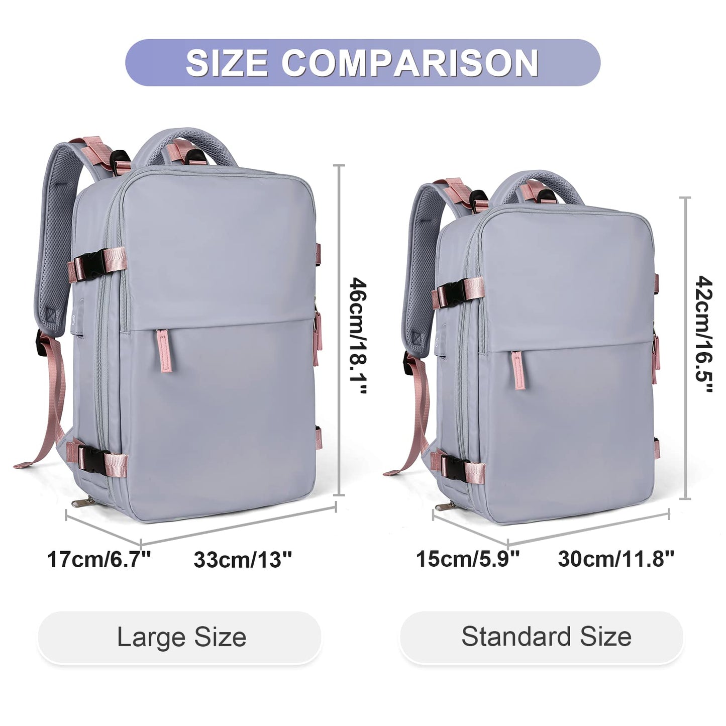 coofay Large Travel Backpack For Women Airline Approved Carry On Backpack Flight Approved Waterproof Sports Luggage Backpack Casual Daypack Small Hiking Backpack