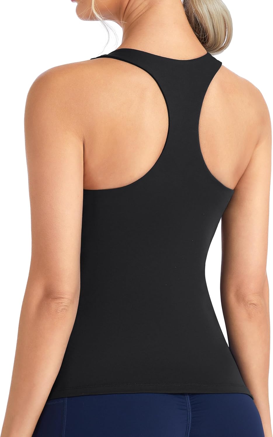 The Gym People Women's Longline Yoga Sports Bra - Racerback Padded Workout Tank Top | Slim Fit Design