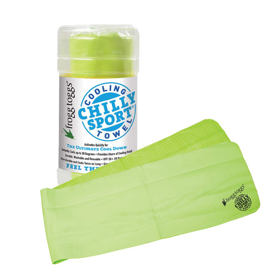 FROGG TOGGS Chilly Sport Cooling Neck Wrap & Head Band, Hivis Green, 33 x 6 1/2