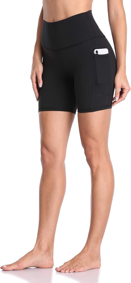 Colorfulkoala Women's High Waisted Biker Shorts - Tummy Control & Pockets | 6" Inseam Yoga Shorts