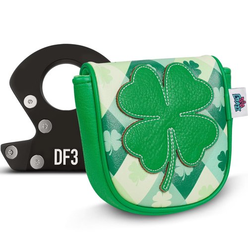 Big Crazy DF3 Putter Cover, Magnetic Closure, Golf Head Covers, Premium Leather and Waterproof, Mallet Putter Cover Fits for LAB DF3 Center Shaft, Golf Head Covers for Men and Women, Four-Leaf Clover