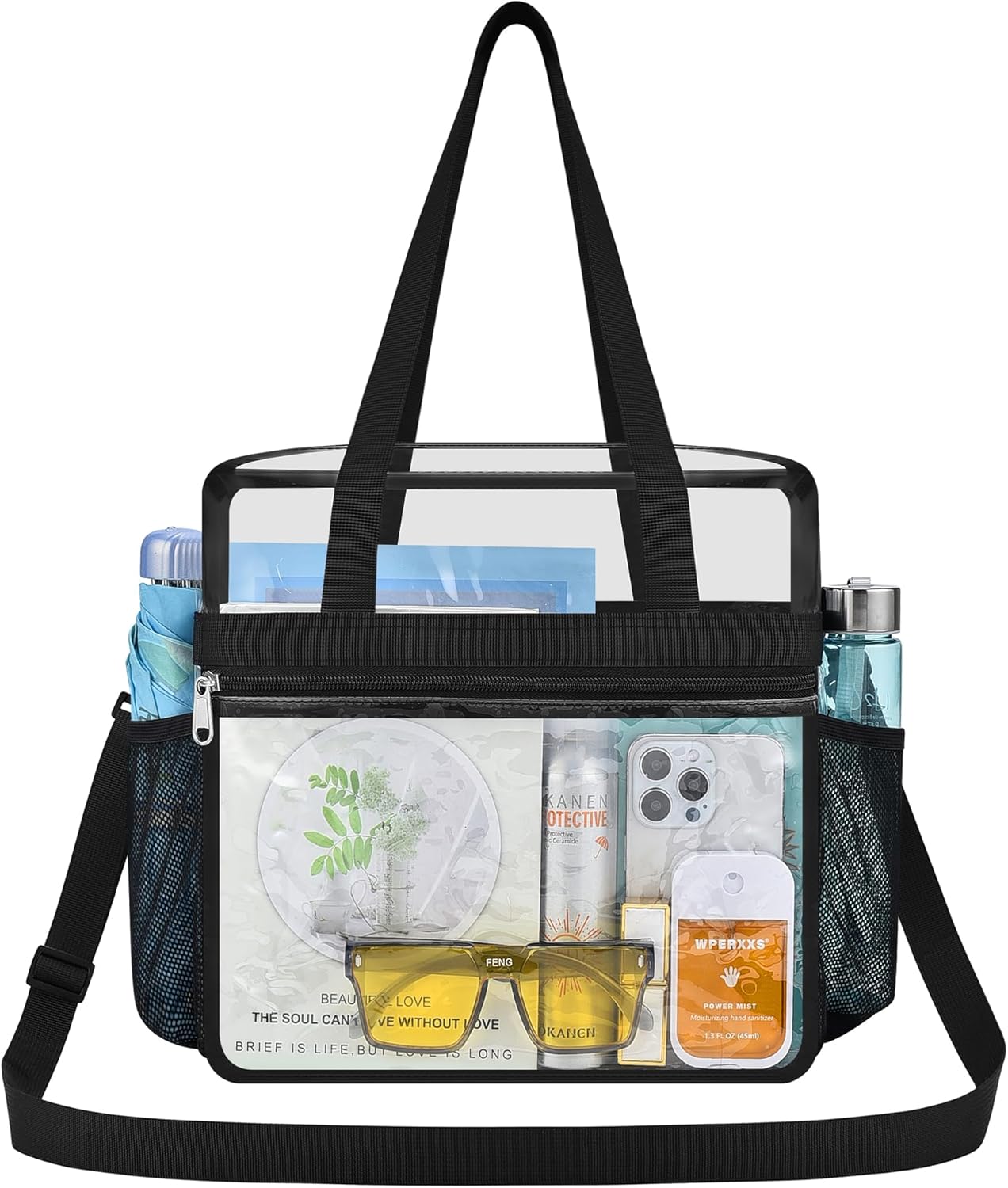 Skiennix Clear Stadium Bag - 12x6x12 Transparent Tote for Concerts, Sports & Festivals