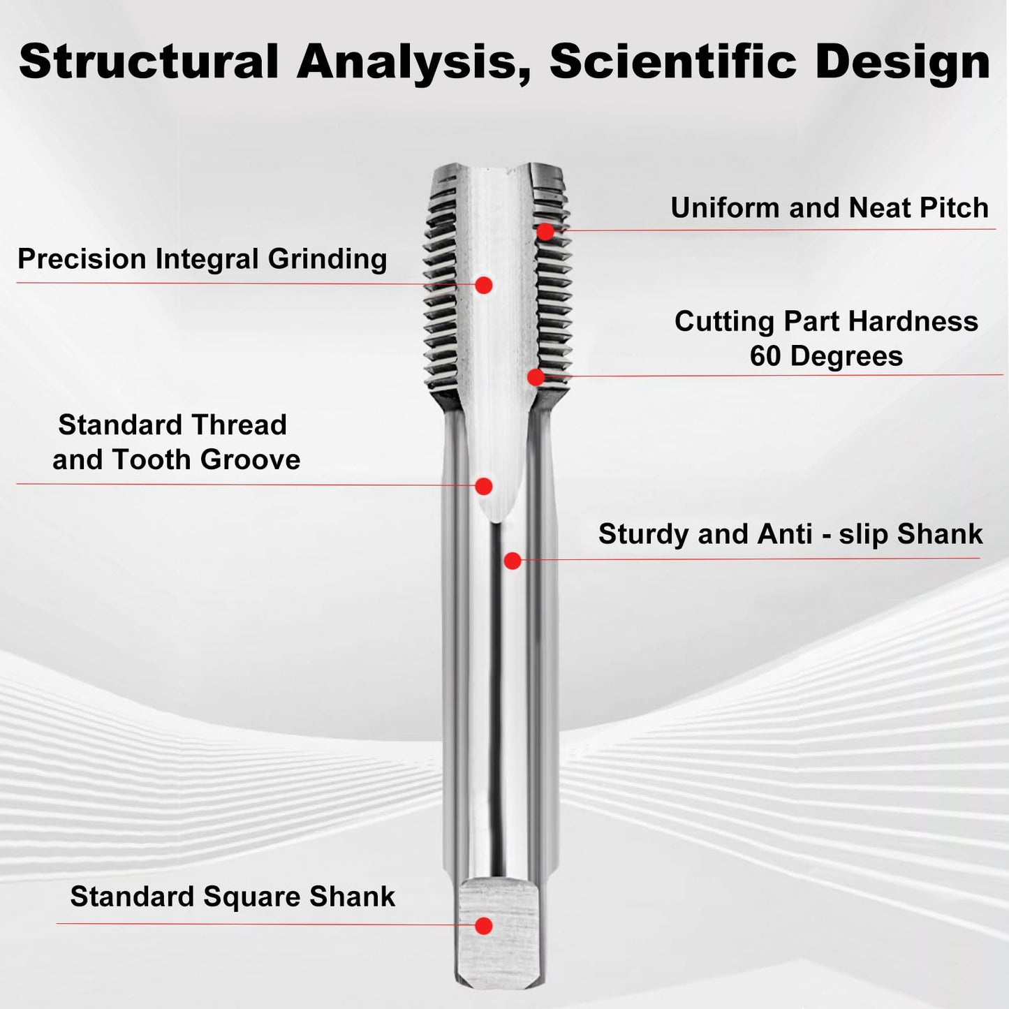 M14 x 1.25mm Thread Tap – HSS 6542 Extra Long Metric Machine Taps, 160mm (6.3") for Heavy-Duty Industrial Threading on Shafts and Casings (1Pc)
