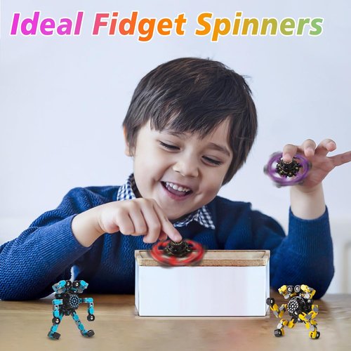 Gokeey Transformable Fidget Spinners - 4 Pcs Stress Relief Sensory Toys for Kids & Adults | Perfect for Ages 8-13