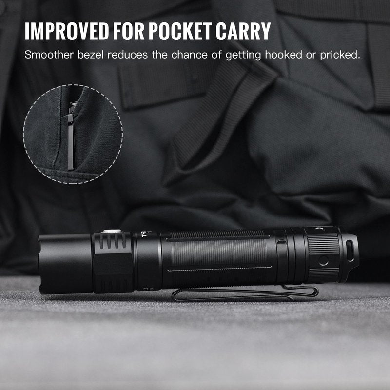 ThruNite TT20 Tactical Flashlight High 2010 Lumens, Super Bright USB-C Rechargeable LED Flashlight, 305M Long Throw Handheld EDC Flashlight with 6 Modes & Dual Switch for Hunting Camping Emergency
