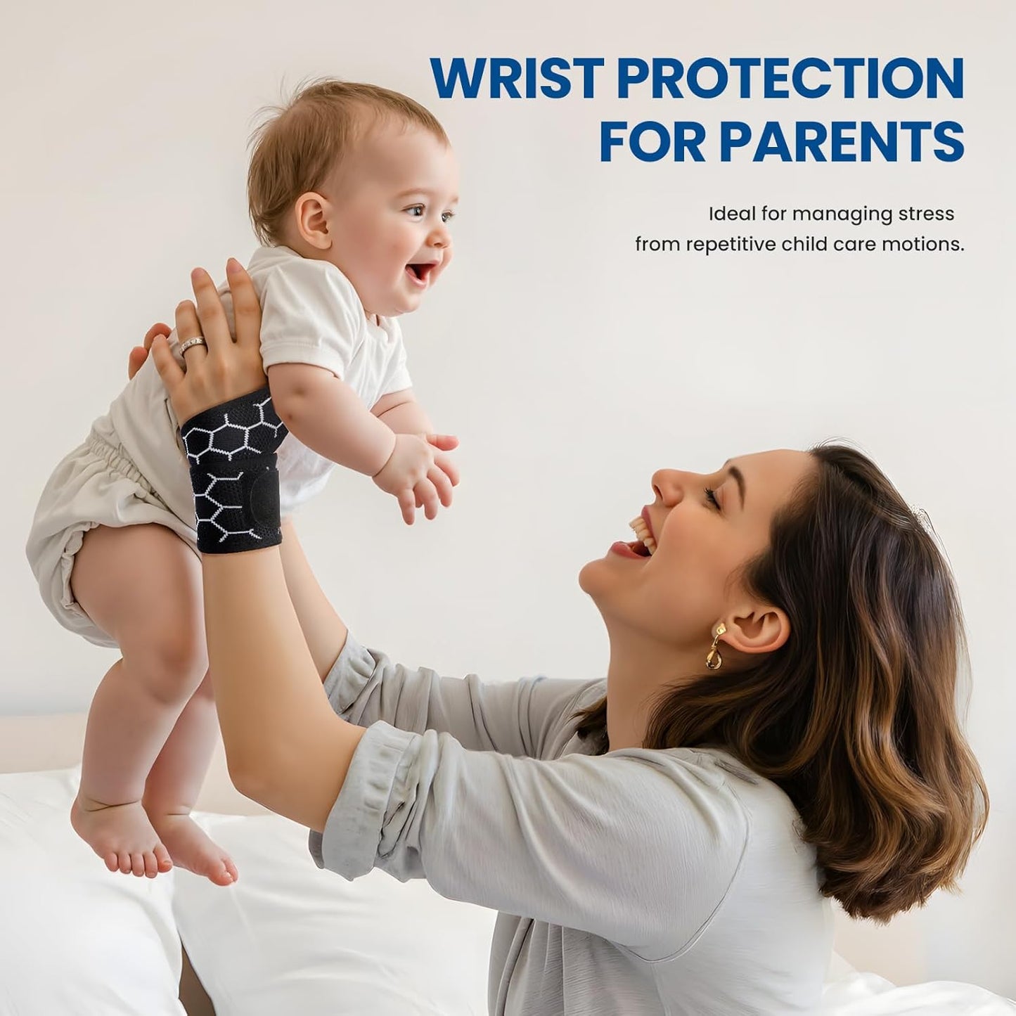 Skiennix Adjustable Wrist Support Brace - Breathable Wrap for Carpal Tunnel Relief | Unisex, One Size (Black)